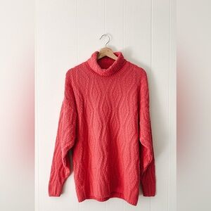 Vintage Jeanne Pierre Pink Cotton Turtleneck